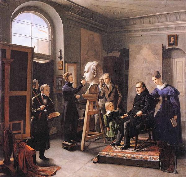 Carl Christian Vogel von Vogelstein Ludwig Tieck sitting to the Portrait Sculptor David dAngers